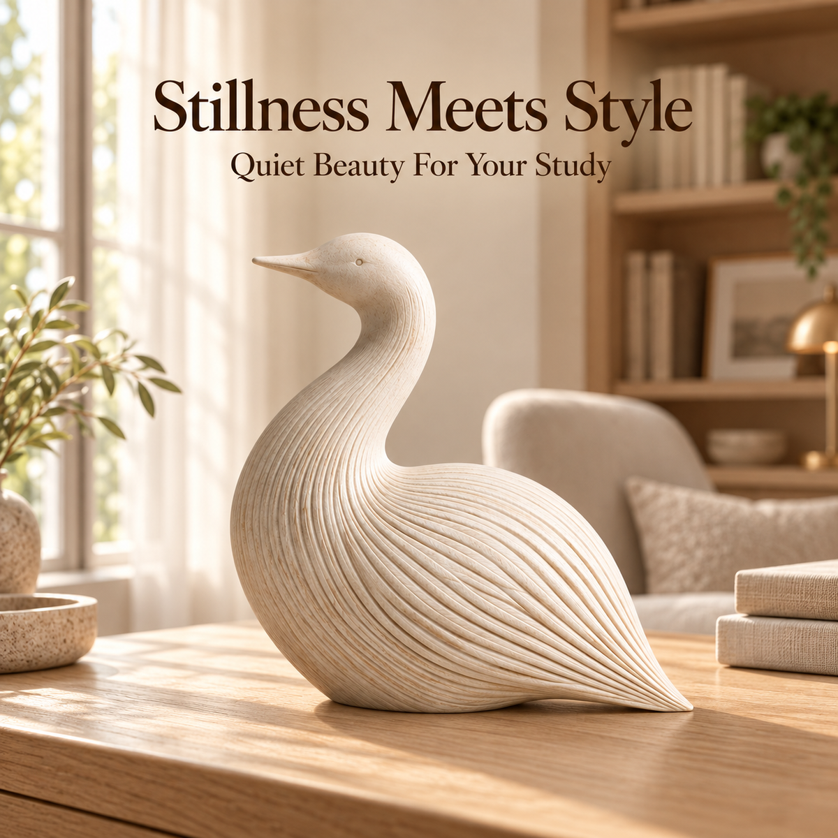 Feathered Stillness Bird Sculpture