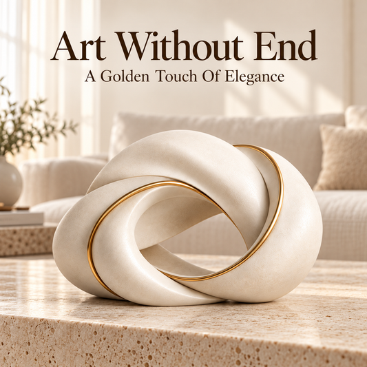 Endless Fold Gold Trim Sculpture